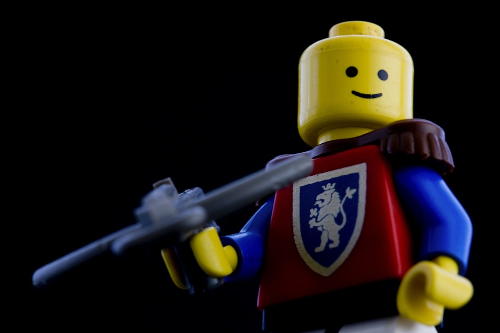 red and yellow Lego minifig