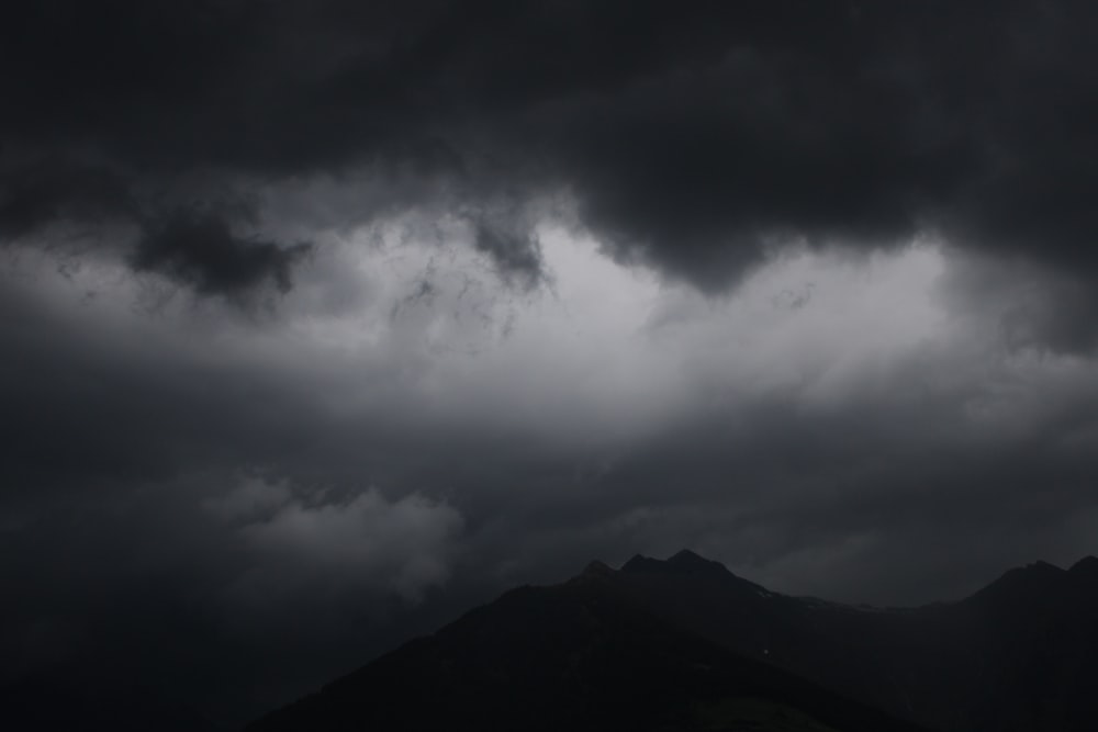 gray clouds and mountain