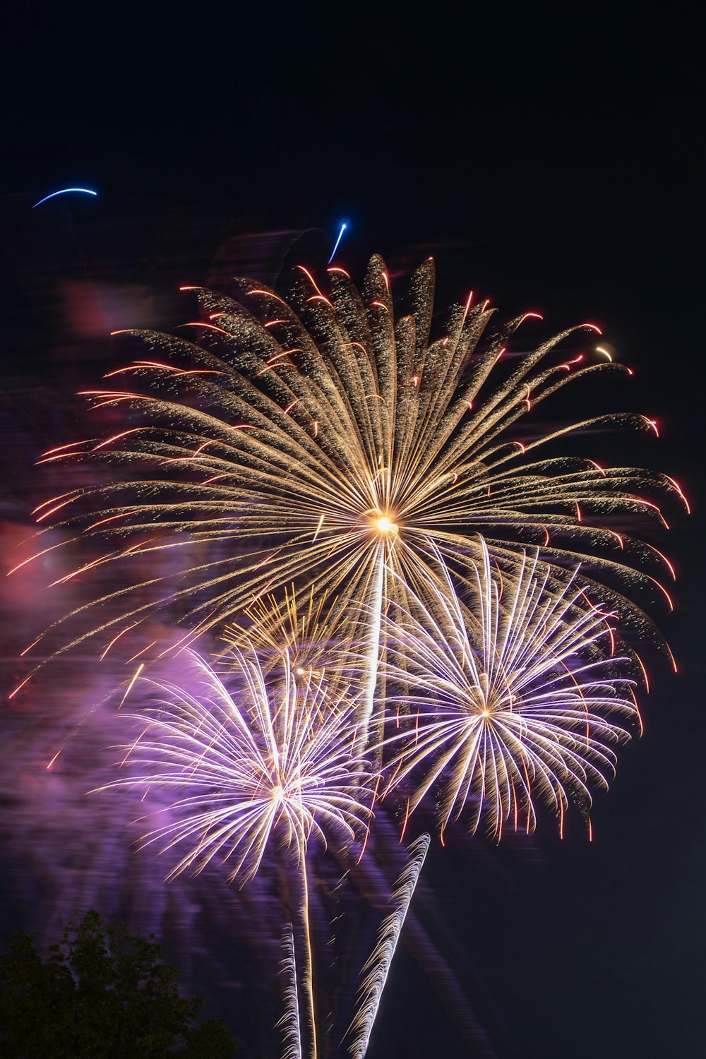 fireworks at night time