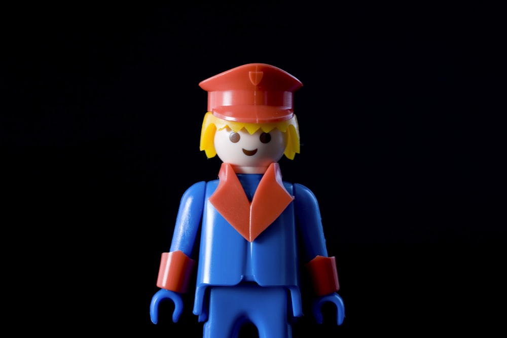 blue and orange plastic figure