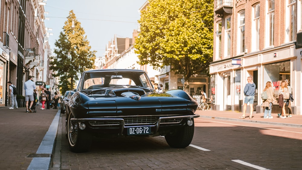 black vintage sports car