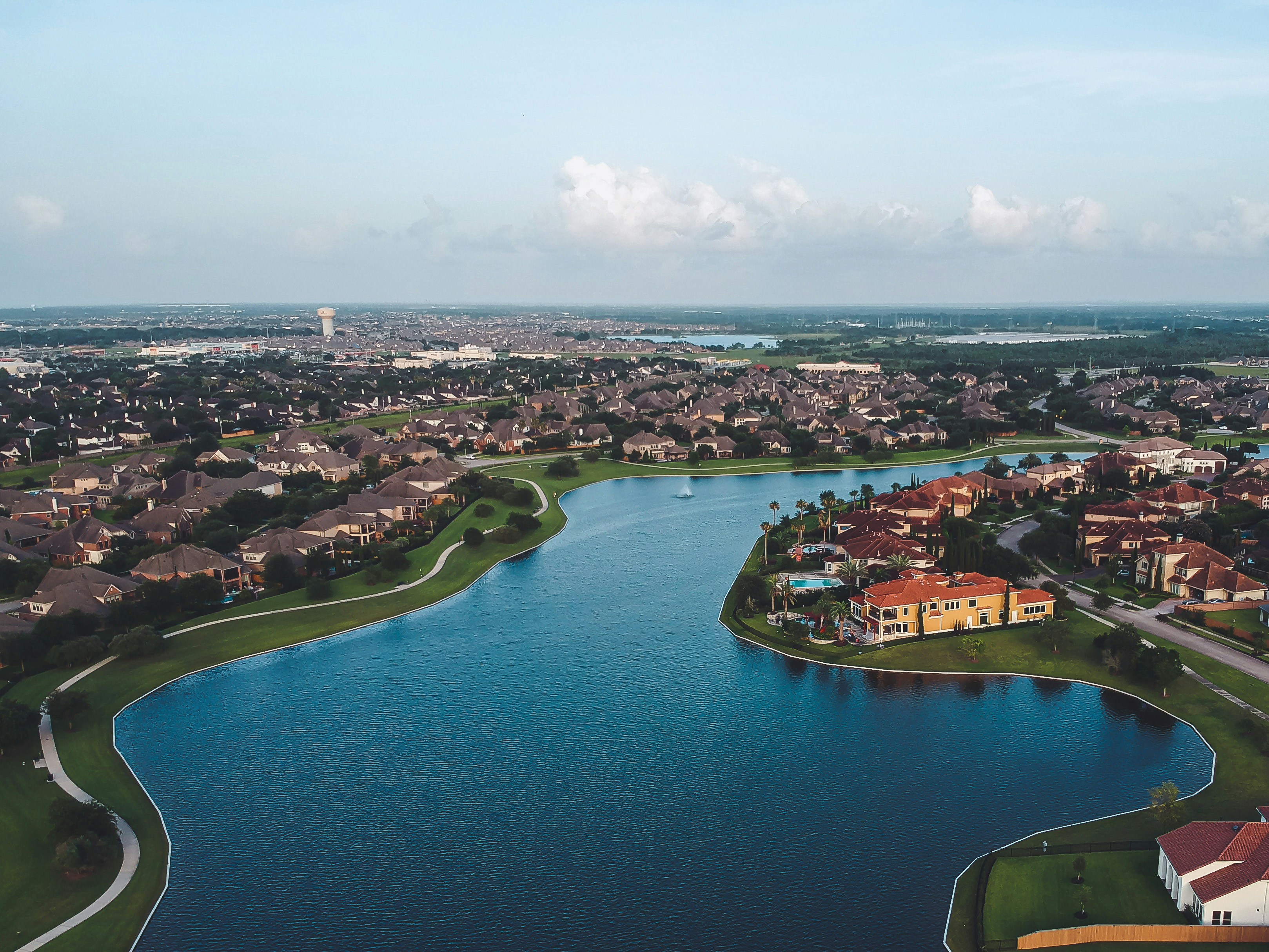 high-angle photography of blue body of water