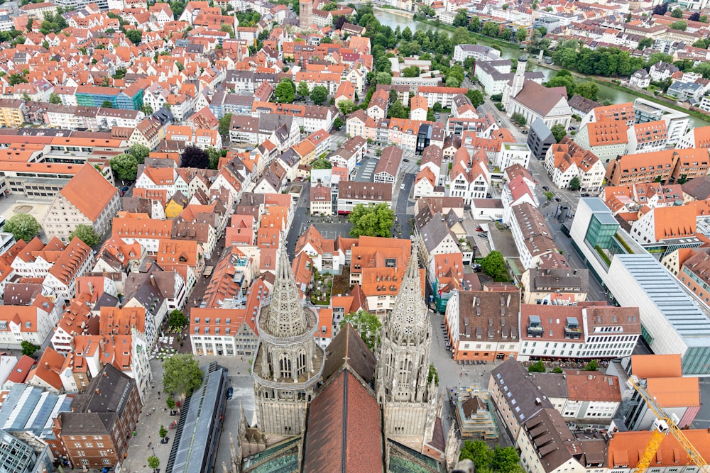 aerial photography of village