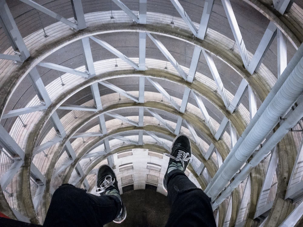 person sitting inside building