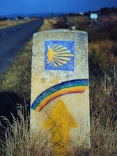 multicolored road marker