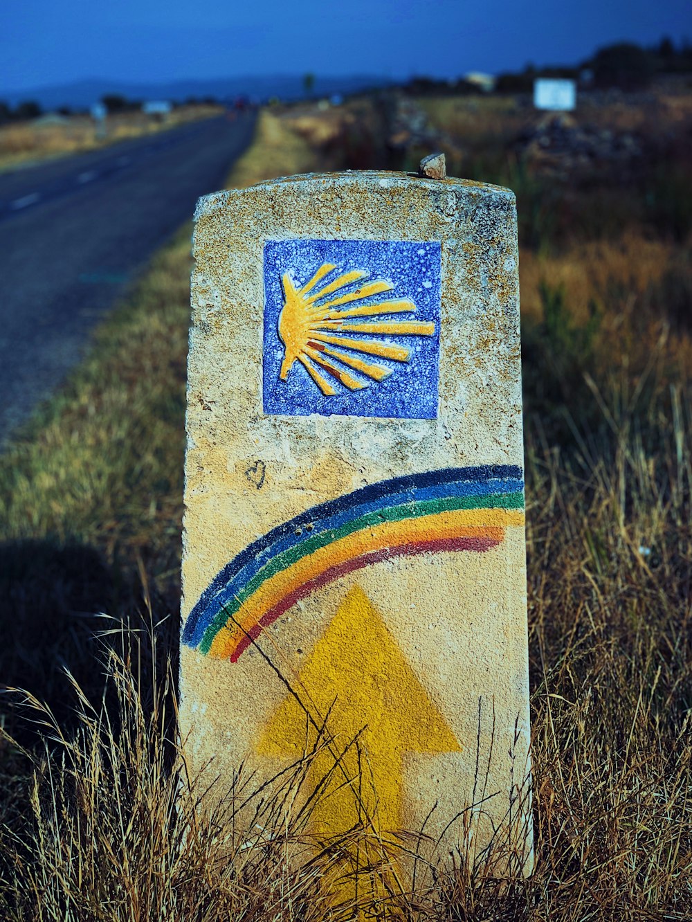 multicolored road marker