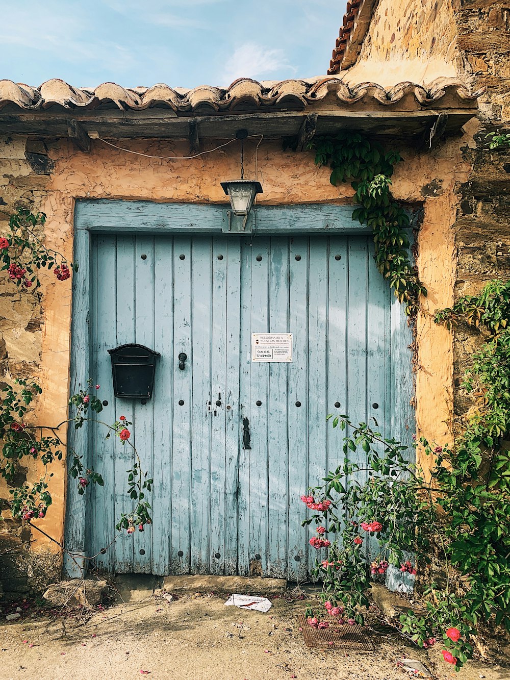 closed wooden gate