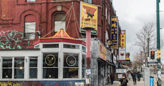 A collage of storefronts representing different service locations in various neighborhoods.