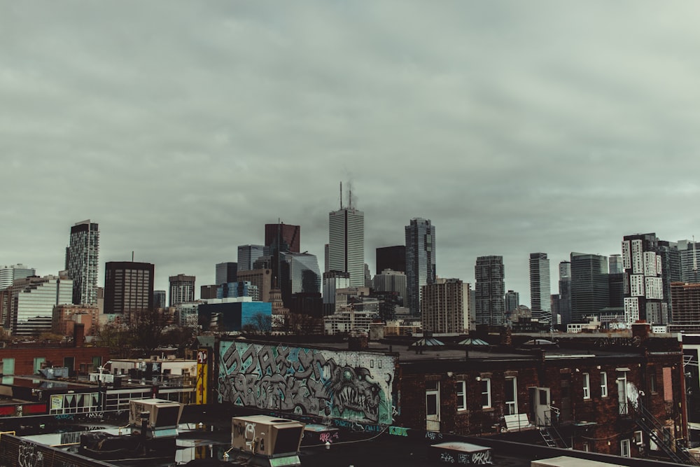 cityscape under white clouds