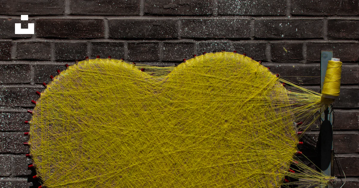 Green Thread Heart Yellow thread heart wall art photo – Free Green Image on Unsplash