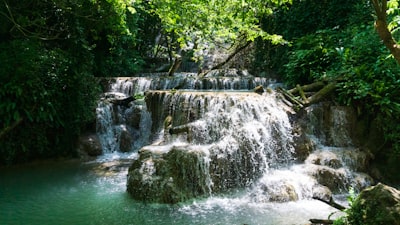 waterfall surrounded with trees bulgaria google meet background