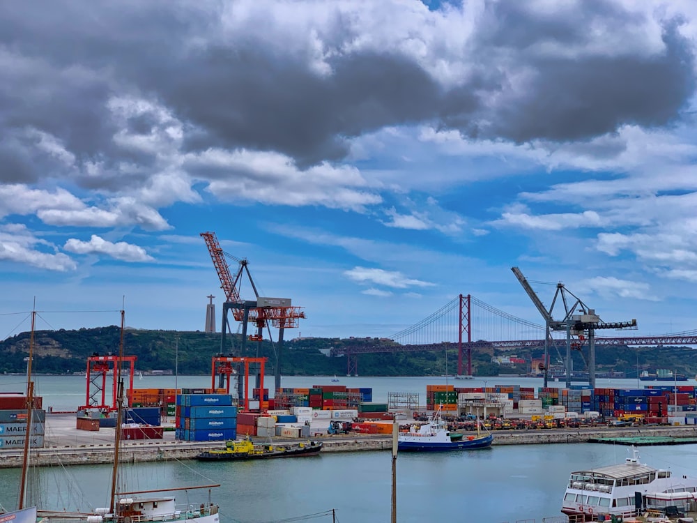 dock full of shipping containers