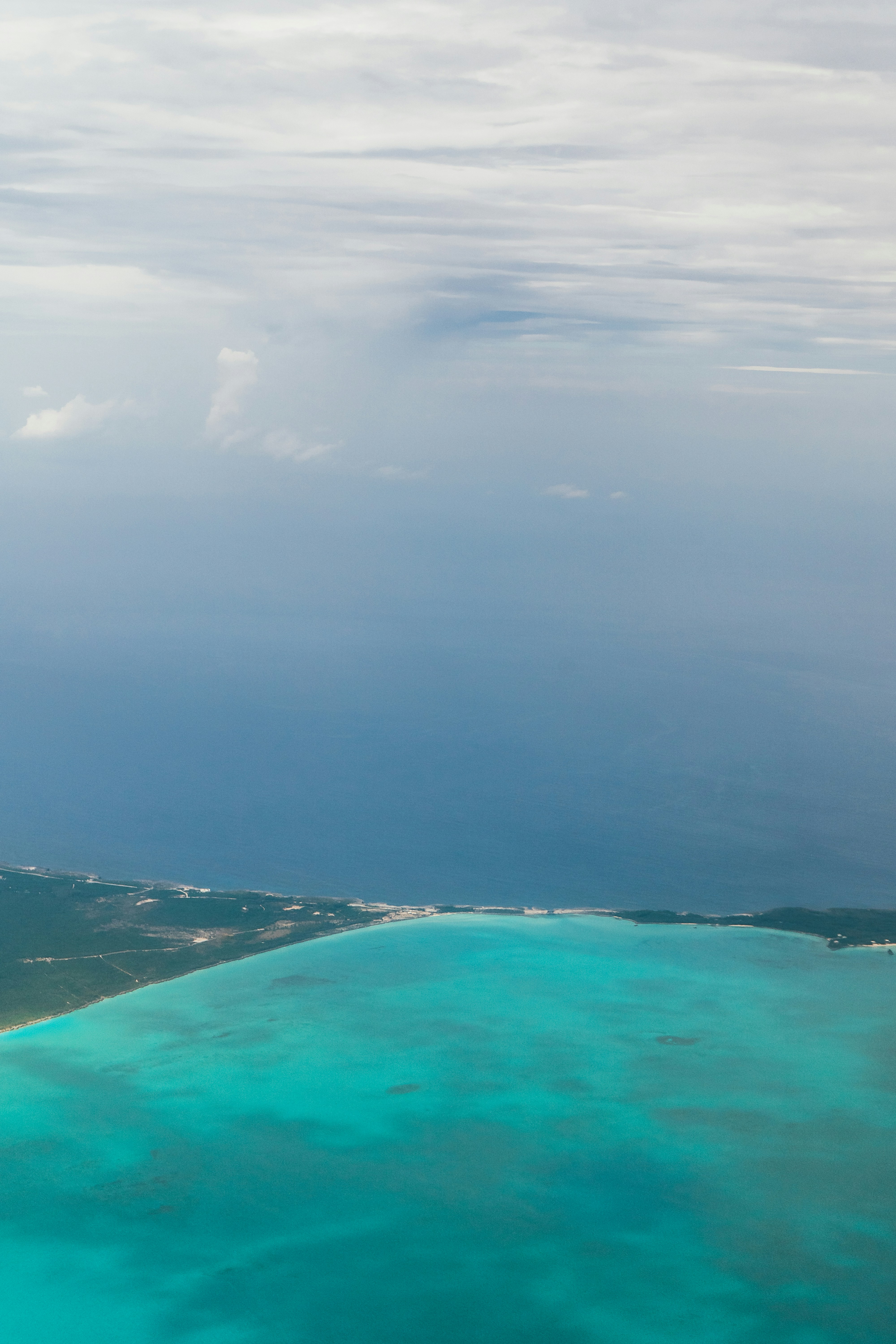 bird's eye view of a lake and sea