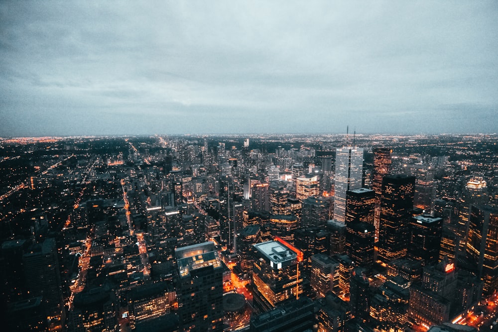 high angle view photography of buildings