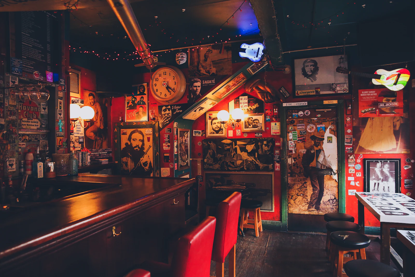 Pub bar prepared for a busy bank holiday weekend
