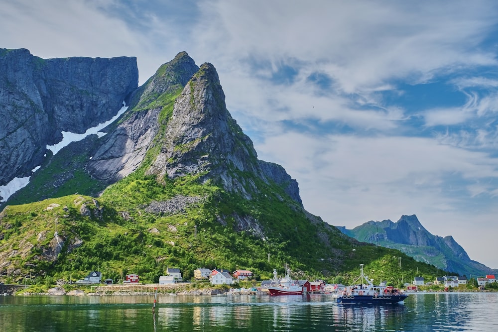 green and gray mountain