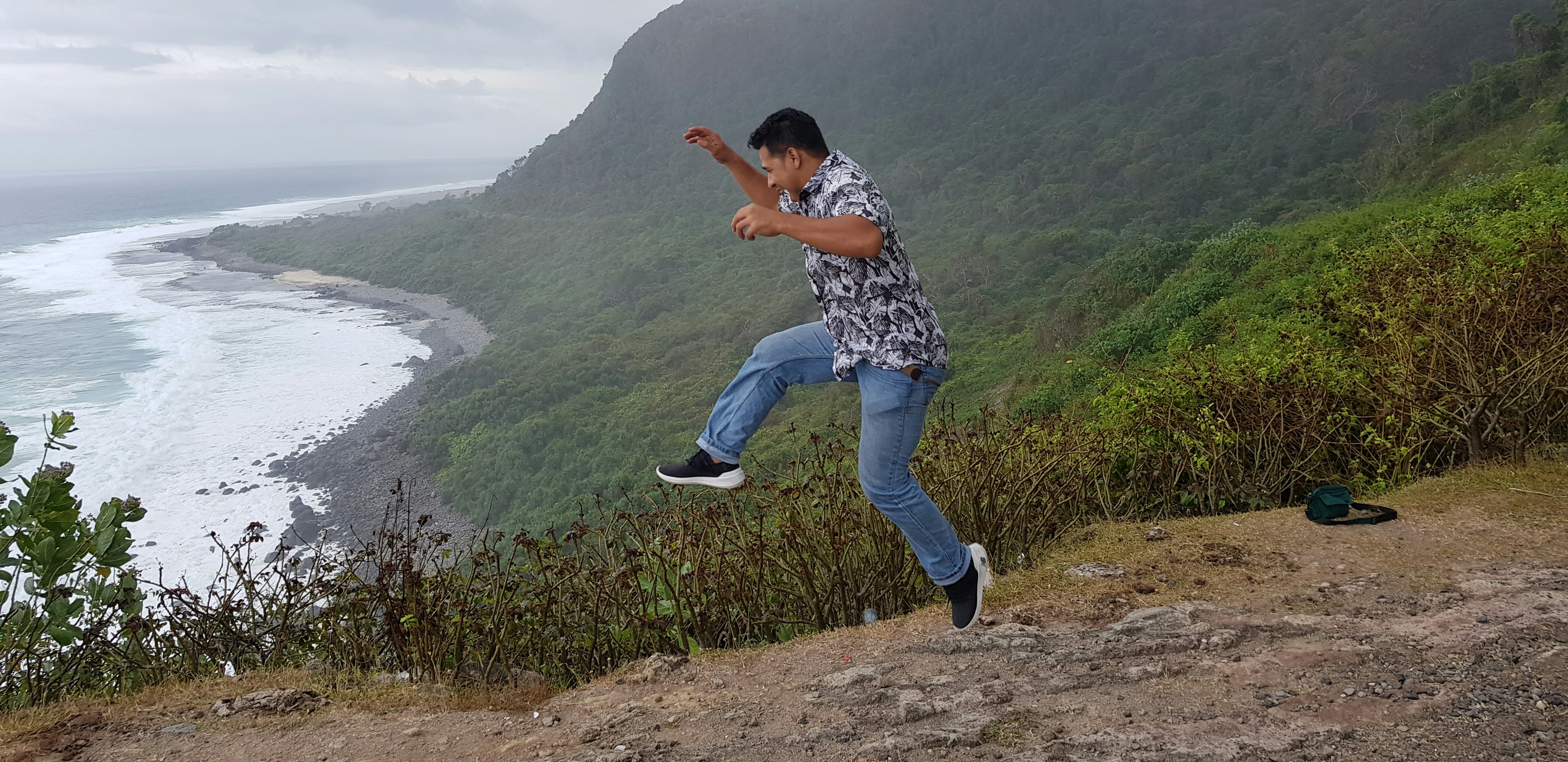 man jumping on focus photography