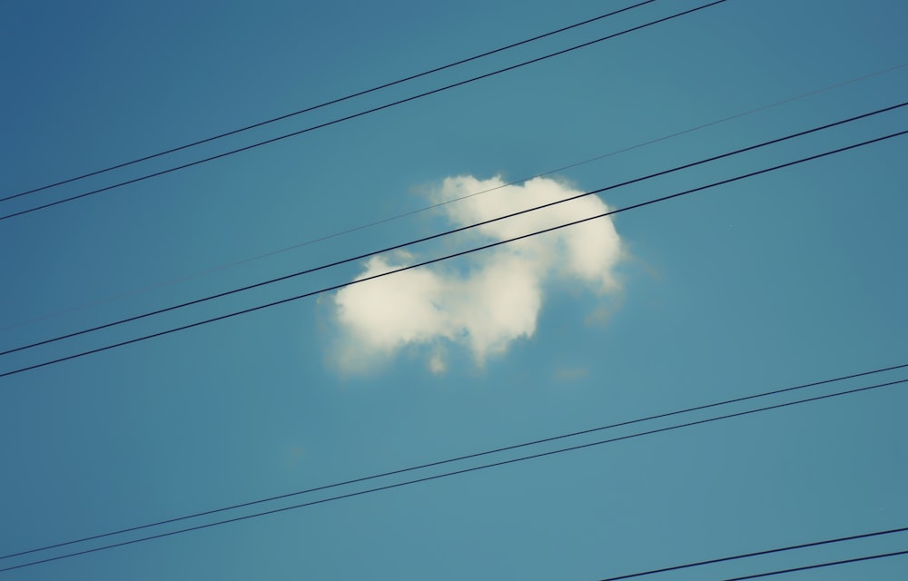 Eine Wolke in Form eines Herzens am blauen Himmel
