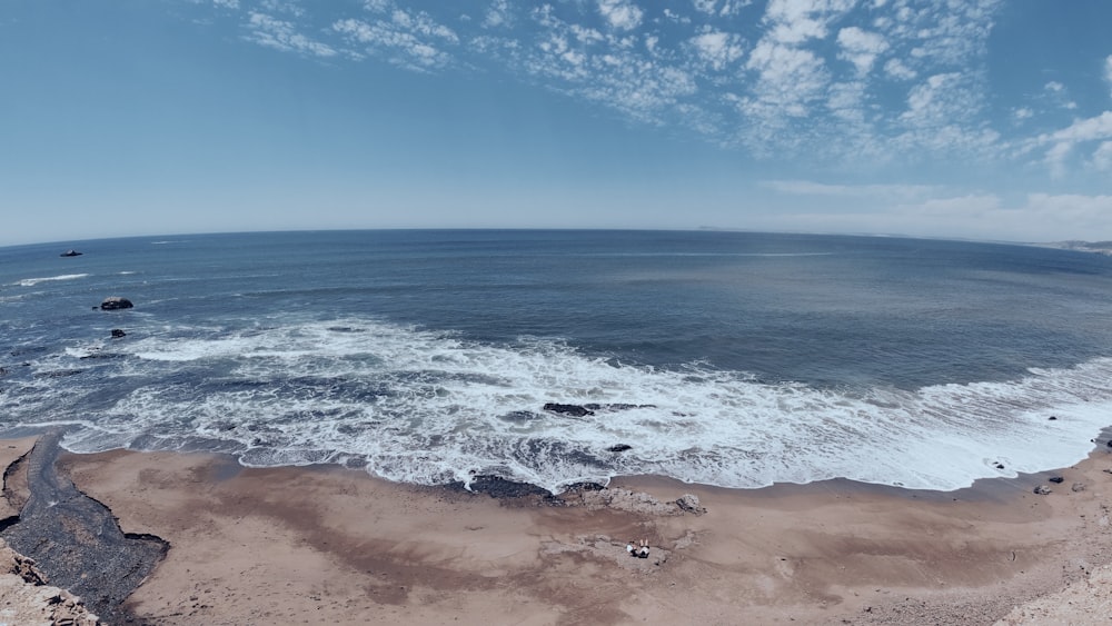 sea shore under white clouds