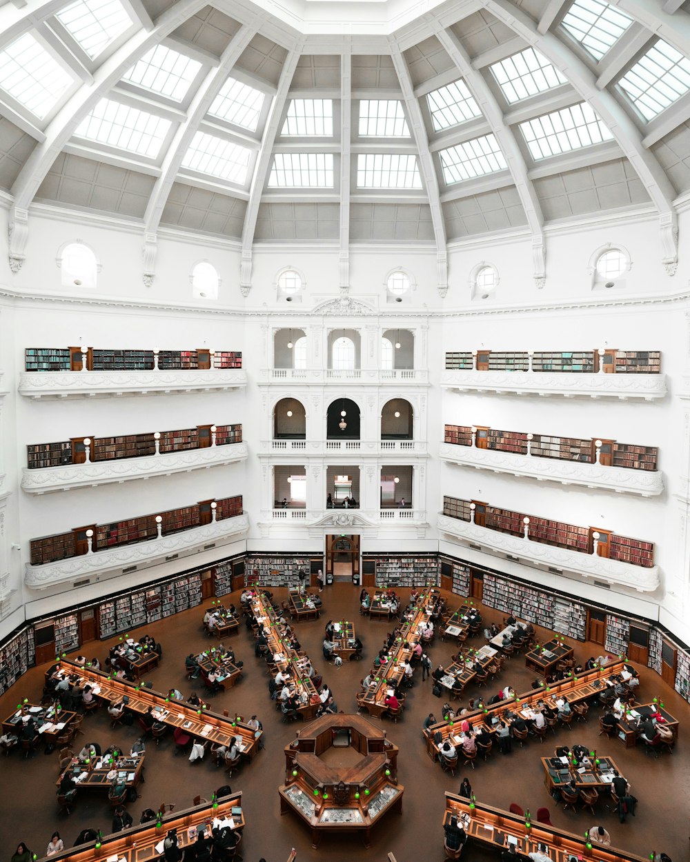 people inside library