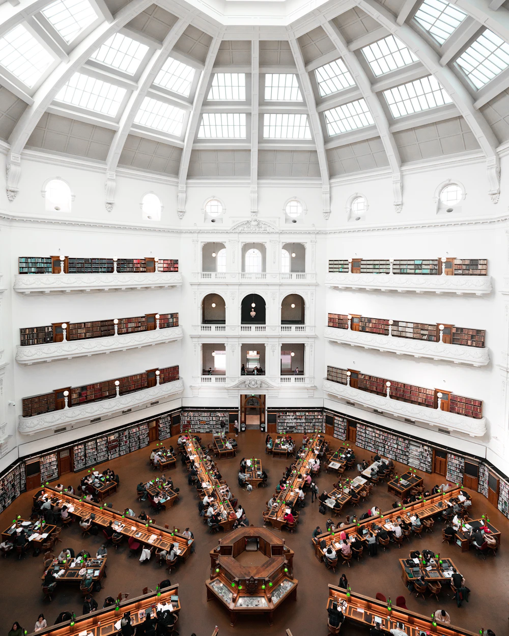 Readers gathered inside a public library