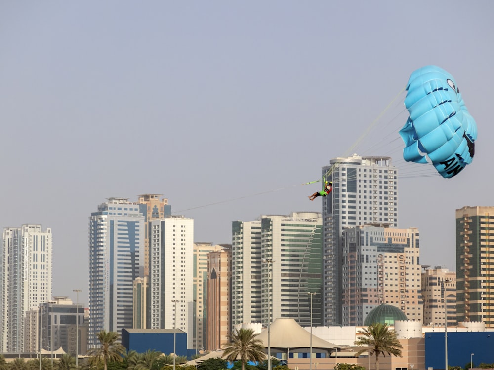 man paragliding