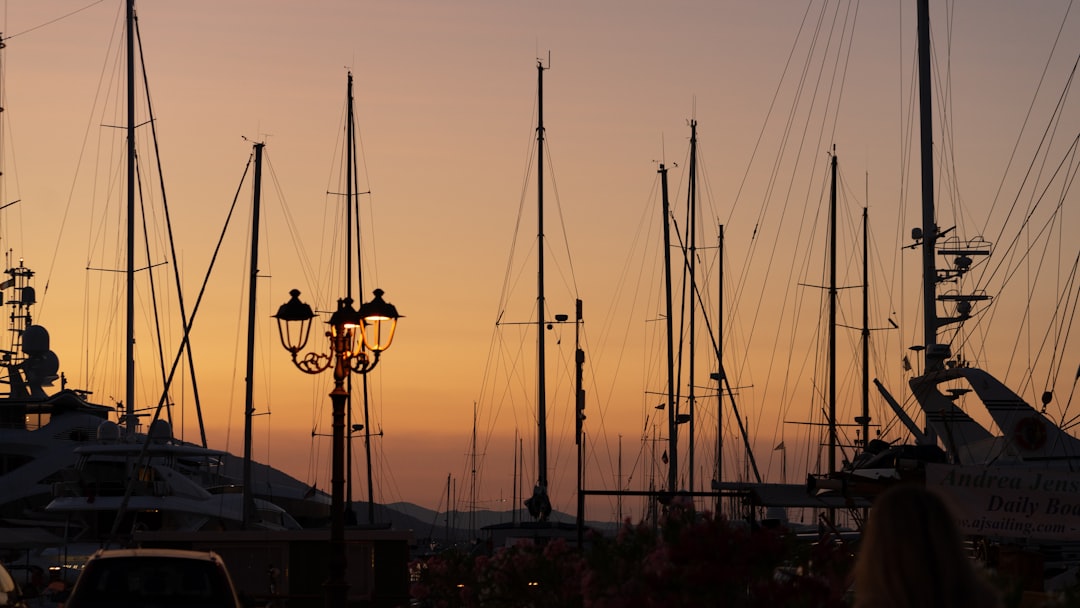 silhouette of boats