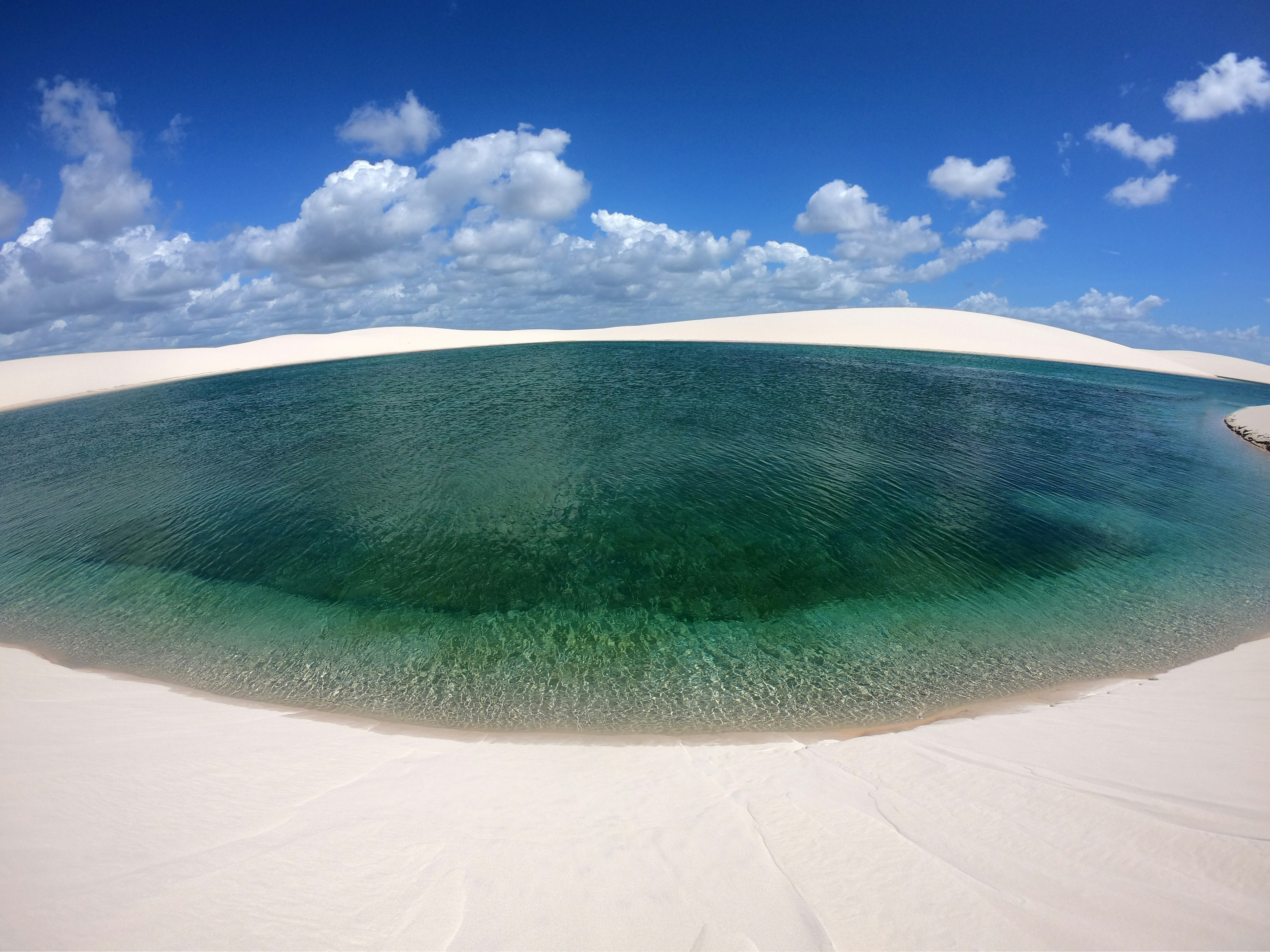 body of water fish-eye photography