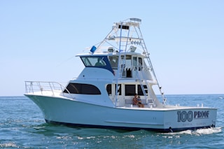 Sport fisher with tuna tower.