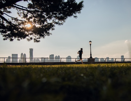 Photo of a sunny morning jogging session along Legnica's historic streets.