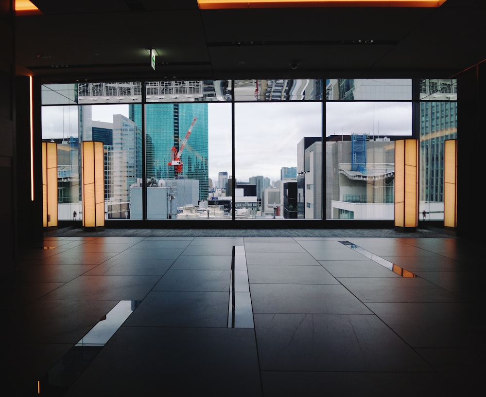 gray ceramic tiles building interior