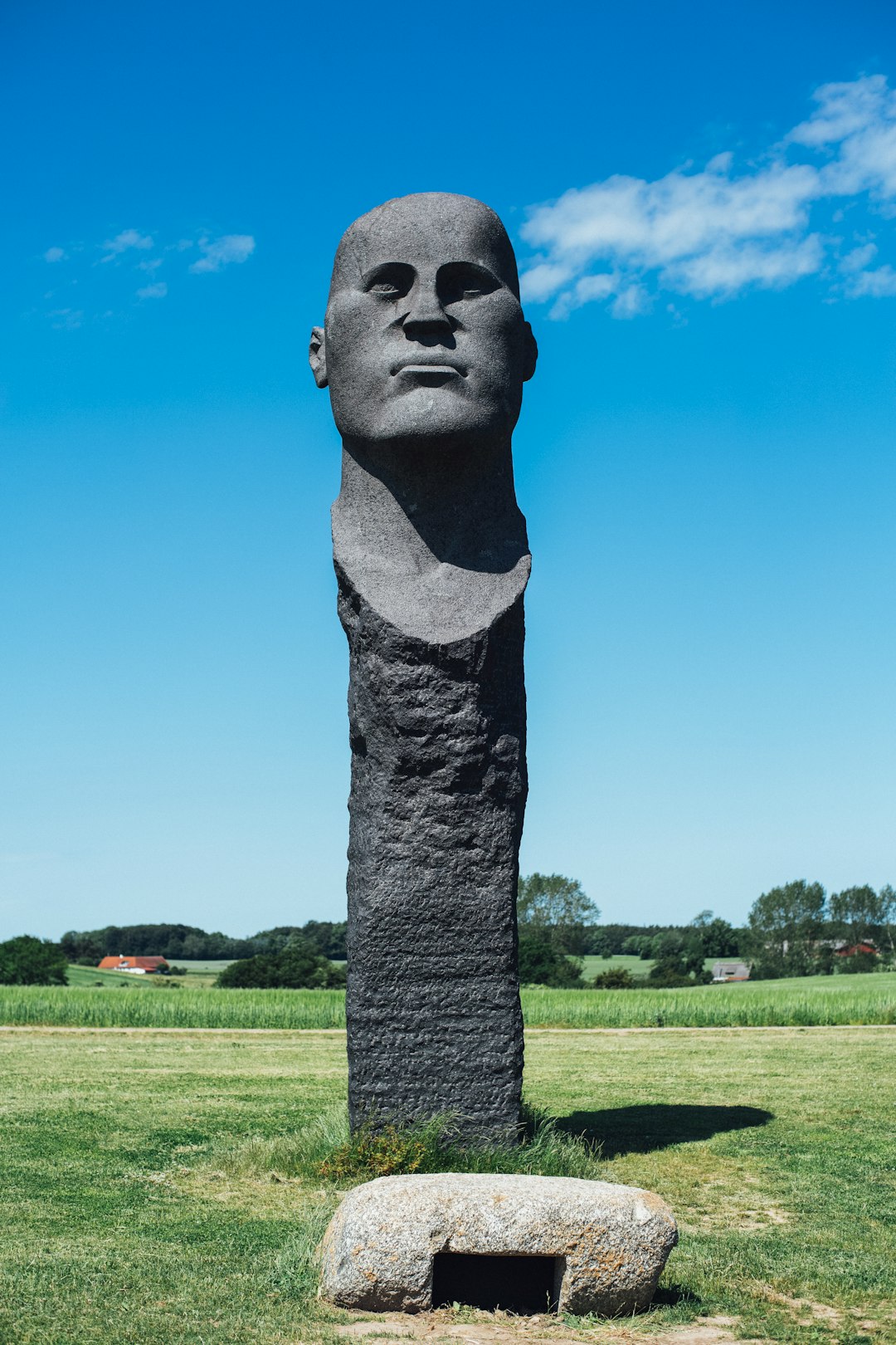 statue on grass field