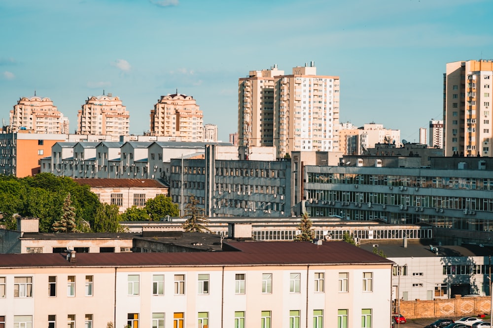 top view of high-rise buildings