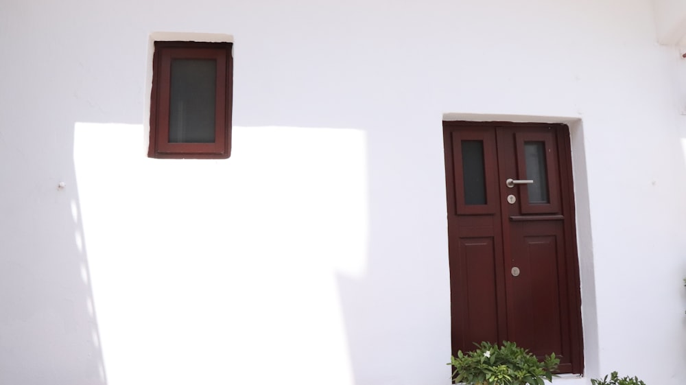 closed brown wooden door