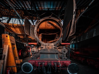 brown and red industrial machine