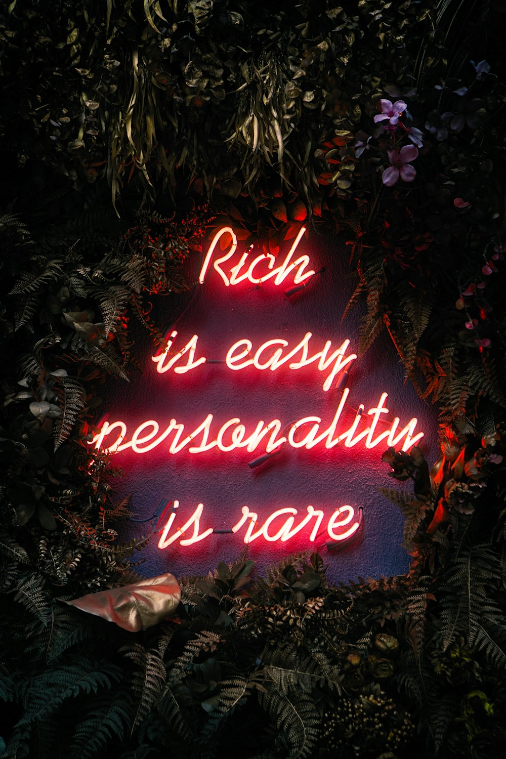 rich is easy personality is rare lighted decor