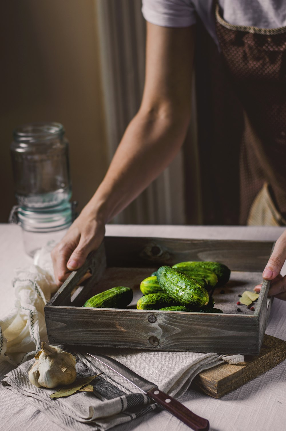 pickles in tray