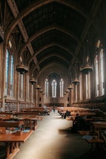 inside of a library of a foreign university
