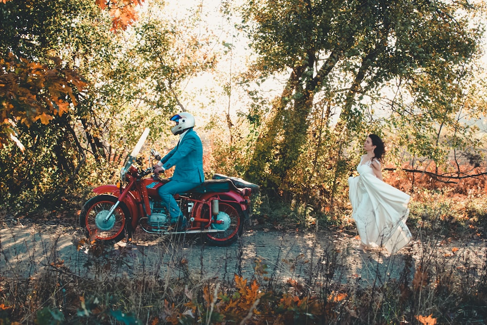 man riding motorcycle