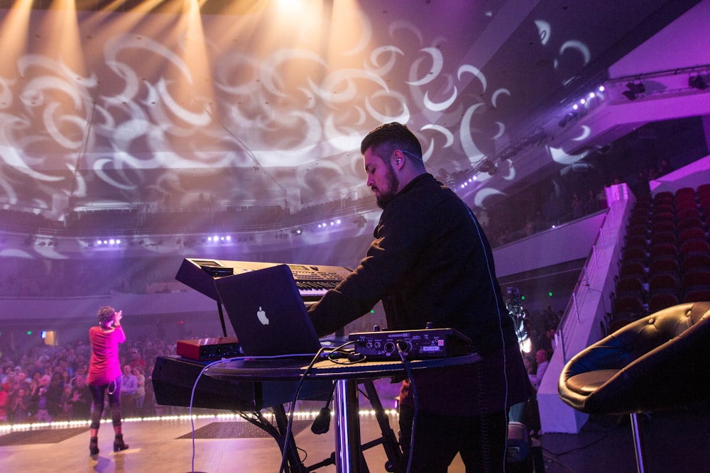 man standing on stage