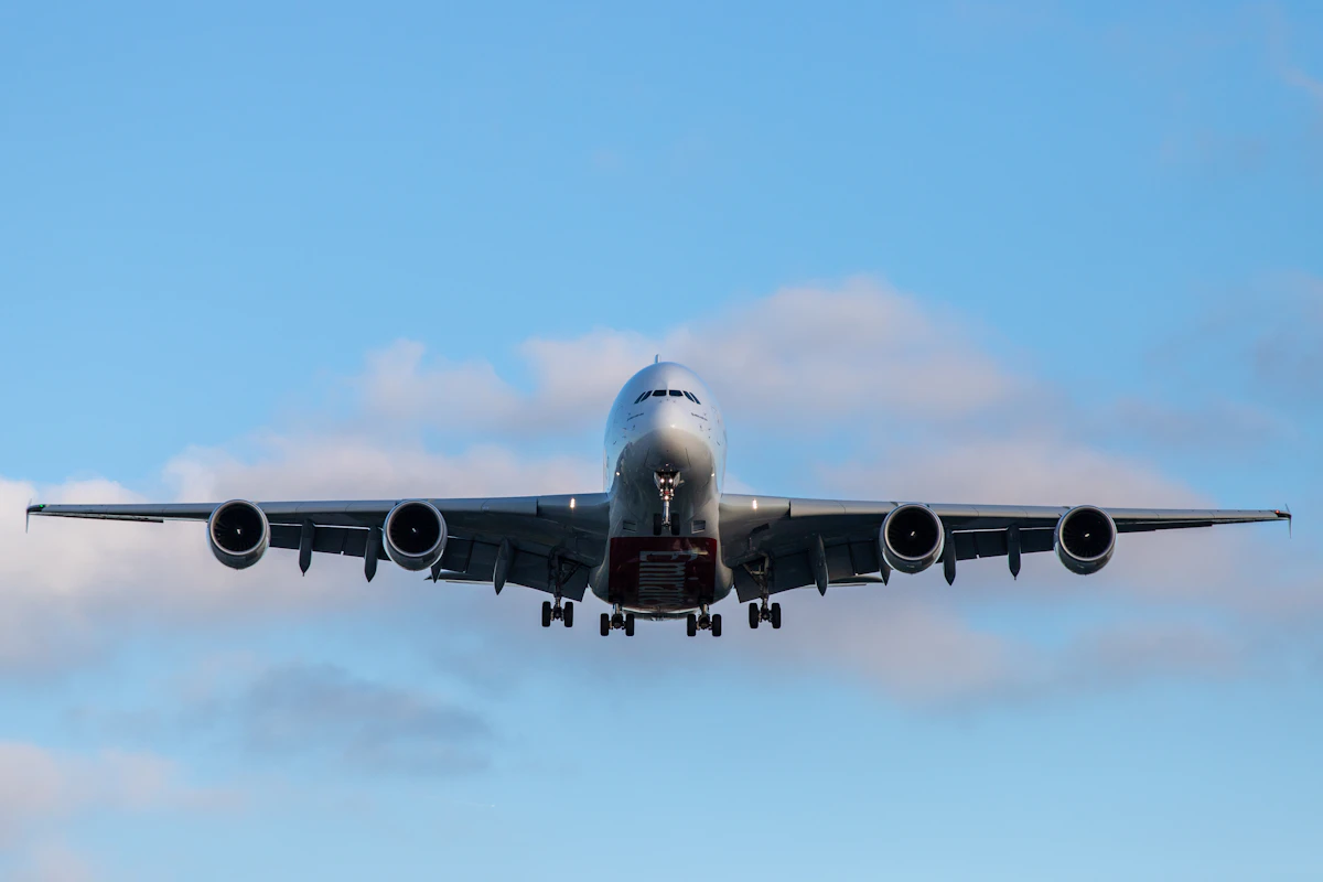 Airliner climbing against a clear sky