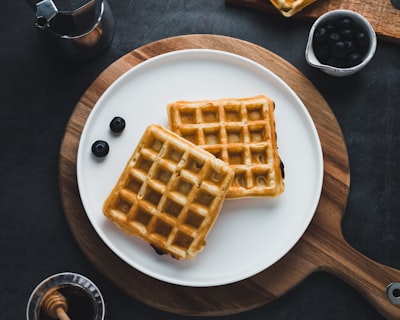 waffles on plate tasty google meet background