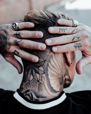 black floral tattoo