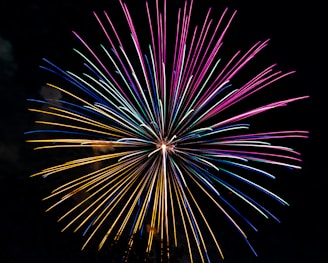 pink and yellow firework