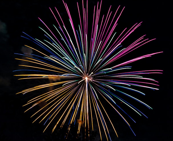 pink and yellow firework