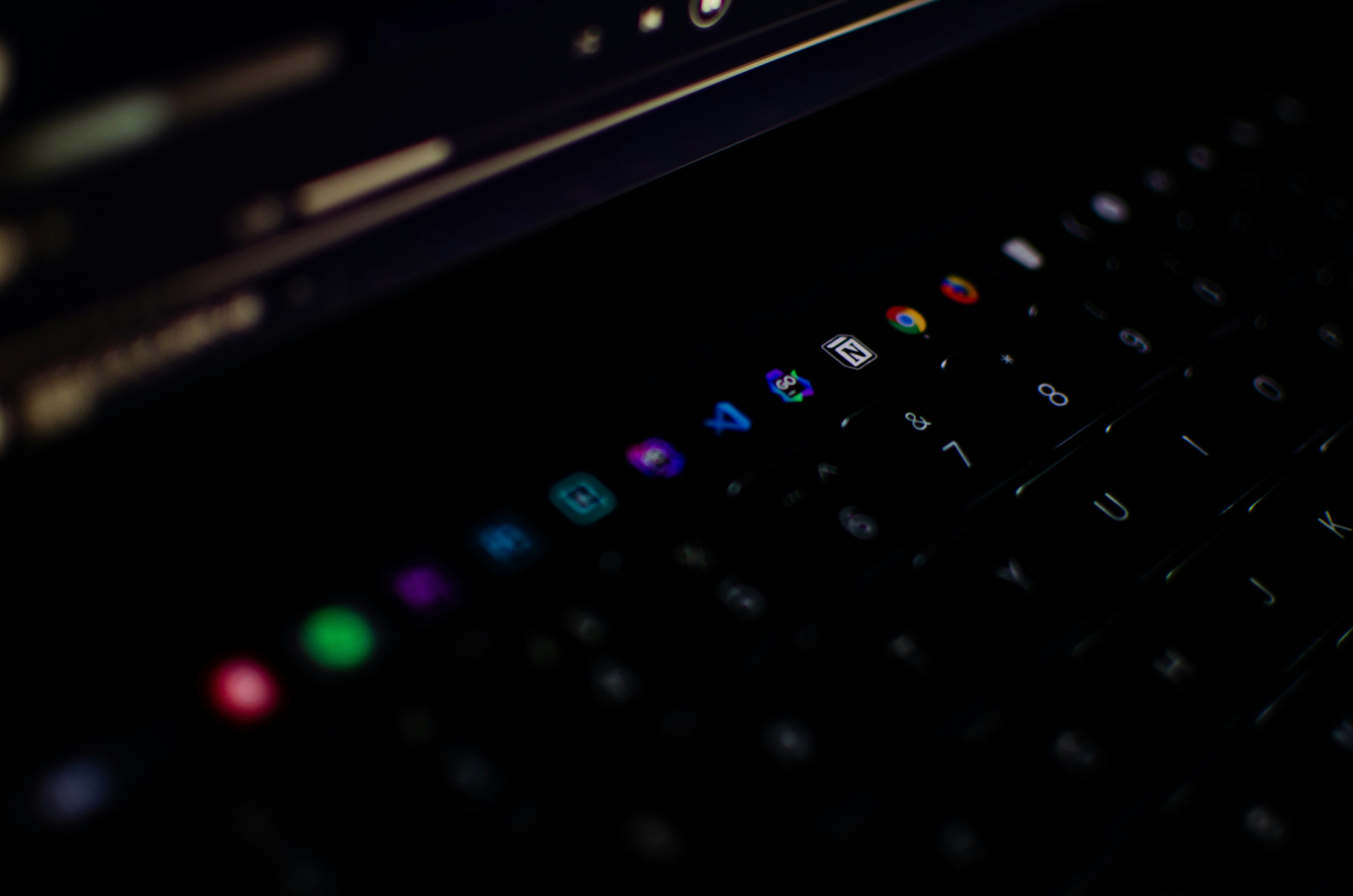 Computer keyboard in dark