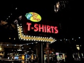 turned-on T-shirt signage