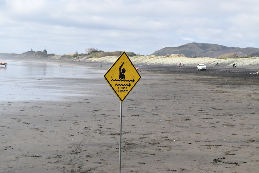 yellow pedestal signage