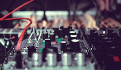 gray audio mixer close-up photo