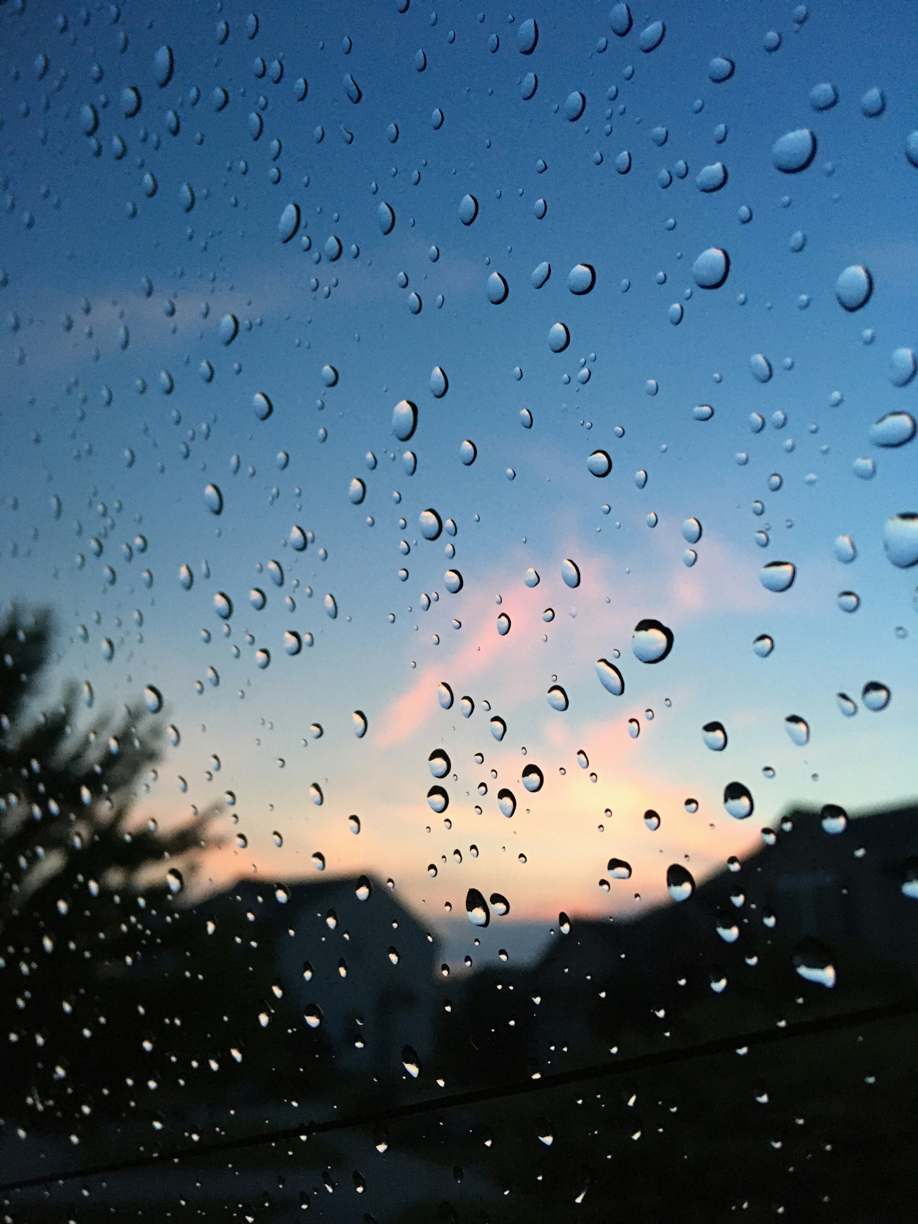 Close-up of Rain on a Window · Free Stock Photo, image size:3024x4032